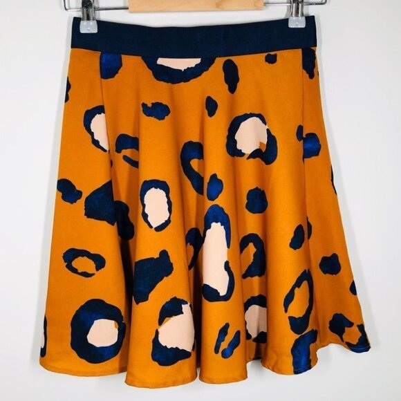 PHILIP Lim for‎ Target Orange & Blue  Leopard Print Skirt Size 2 - Picture 2 of 8